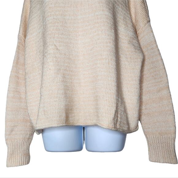 Madewell Threadmix Boatneck Sweater Light Orange Peach Boxy Knit Size Large - Picture 7 of 11